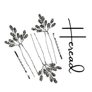 NWOT! Heread Wedding Hair Pins Set 5 Silver To Crystal Leaf Bridal Hairpiece